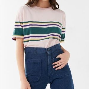 Urban Outfitters Cooperative Vintage Style Striped Cropped Tee